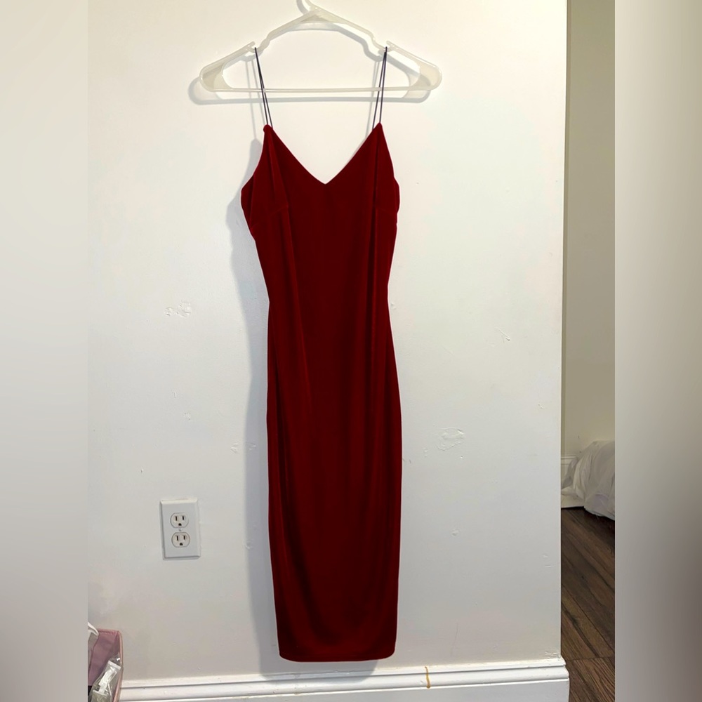 Red Velvet Sexy Midi Dress